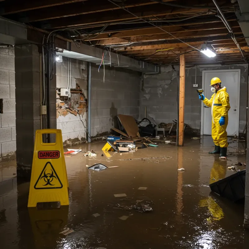 Flooded Basement Electrical Hazard in Hildebran, NC Property